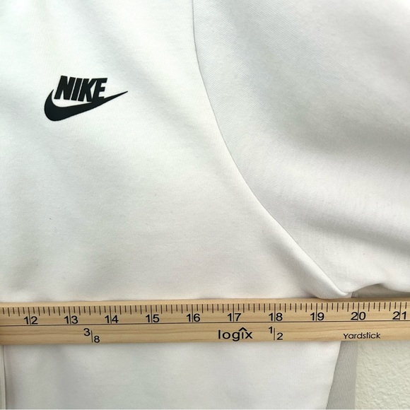 Nike Tech Fleece Destroyer Jacket Sweatshirt Bomber White Beige Black Medium - Picture 6 of 12